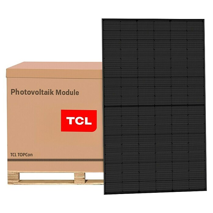 TCL Solarmodul-Set TOPCon Bifazial MR430DH182-54NTB Full Black (Nennleistung: 15.480 W, L x B x H: 113,4 x 172,2 x 3 cm, 36 Stk.) | BAUHAUS