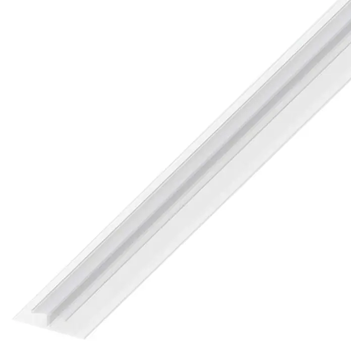 Einfassprofil - 1.000 x 25 x 4 mm, Stärke: 1 mm, Kunststoff, Transparent - Das Bild zeigt ein weißes H-Profil zur Verbindung zweier Flächen, ideal für saubere Übergänge und als gestalterisches Element.