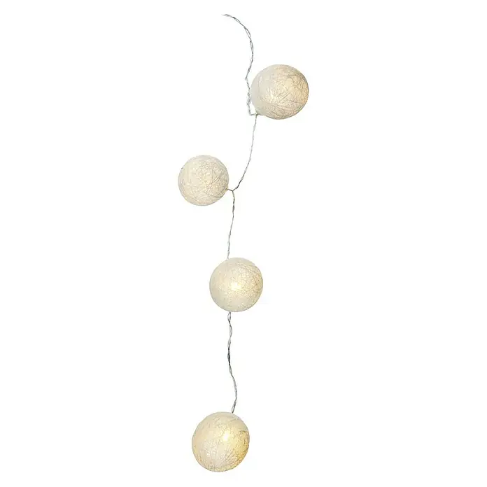 Globo Guirnalda luminosa LED Venuto - Para interior, Longitud del cable: 2,85 m, Blanco - Guirnalda de luces decorativa con cuatro esferas redondas iluminadas, ideal para iluminación ambiental.