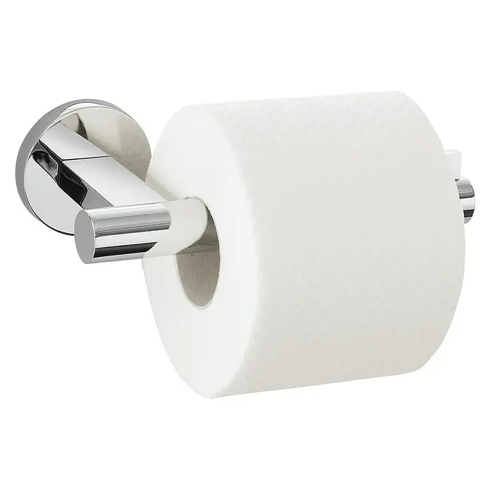 Zack Scala Toilettenpapierhalter - Edelstahl, Glänzend - Ein Toilettenpapierhalter aus Chrom mit einer weißen Papierrolle. Er ist einfach zu montieren und ein praktisches Badezimmeraccessoire.