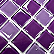 Mosaikfliese Quadrat Crystal Mix CM 4888 (32,7 x 30,2 cm, Lila, Glänzend)