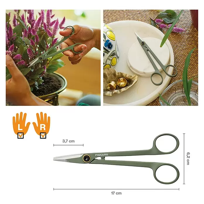 Fiskars Schere kleinElegante, freistehende Werkzeughalterung zur praktischen Aufbewahrung, Material Klinge: Stahl, Präzisionsgeschliffen Info