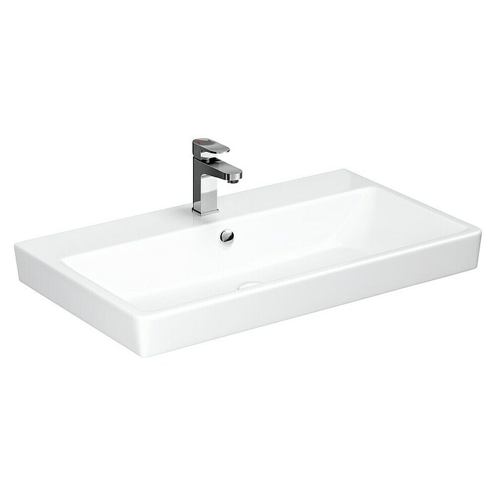 Camargue New York Umivalnik  (82 x 46,5 cm, Brez posebne glazure, Odprtina za armaturo: Sredina, S prelivom, Bele barve) | 3940 - Waschtische QM | DBBB - Keramik QM | DBB - Keramik | DB - Keramik/Wannen | D - Sanitär | BAUHAUS