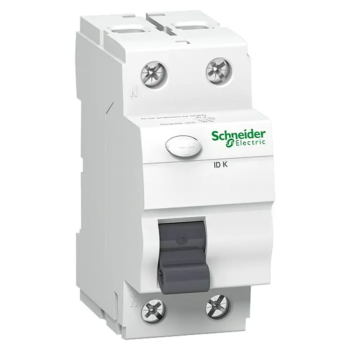 Schneider Electric FI-Schalter ID K - 40 A, Typ A, 30 mA, Polanzahl: 2 - Einphasiger Fehlerstromschutzschalter (FI-Schalter) von Schneider Electric, ein essenzielles Gerät für elektrische Sicherheit in Haushalten und Gewerbe.