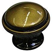 Möbelknopf (Ø x H: 30 x 25 mm, Zinkdruckguss, Braun durchgerieben)
