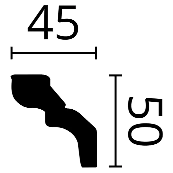 Nmc Decoflair Zubehör-Set Ecken für Deckenleiste D13 - Weiß, 2 Stk. - Profilleiste mit den Maßen 45 x 50 mm. Ideal für Dekorations- und Gestaltungszwecke im Innenbereich.