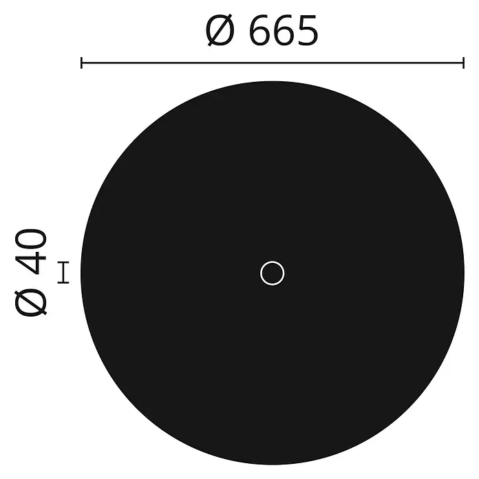 Nmc Decoflair Rosette B27 - Durchmesser: 665 mm, Expandiertes Polystyrol (EPS), Weiß - Schwarze Kreisscheibe mit 665mm Außendurchmesser und 40mm Mittelloch.