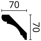 Nmc Decoflair Zierprofil Deckenleiste F11 (2 m x 70 mm x 70 mm, Polyurethan) | BAUHAUS