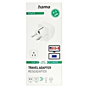 Hama Reiseadapter USA/Kanada nach Europa (Netzsteckertyp Reiseadapter: Typ E+F (CEE 7/7), Weiß) | BAUHAUS