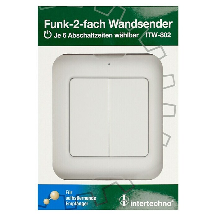 Intertechno Funk-Wandsender ITW-802 (2-fach, Selbstlernend (automatisch), Reichweite ca.: 30 m) | BAUHAUS