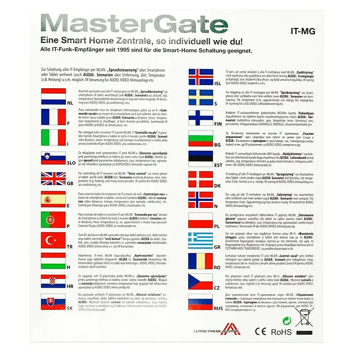 Intertechno Steuerzentrale Smart Home IT-MG - Reichweite ca.: 30 m, Ø x H: 80 x 30 mm, Mastergate App - MasterGate Smart Home Zentrale: Individuelle Steuerung für Audio, Video, Klima.