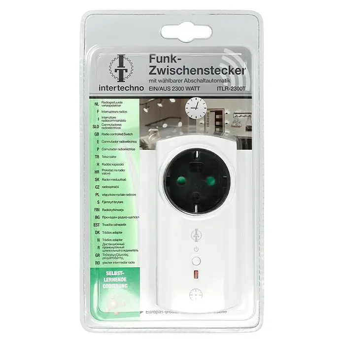 Intertechno Zwischenstecker Funk mit Abschaltautomatik ITLR-2300T - Max. Anschlussleistung: 2.300 W - Funk-Zwischenstecker mit Abschaltautomatik von Intertechno, ein praktisches Gerät für smarte Steuerung im Haushalt.