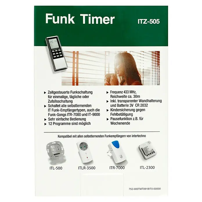 Intertechno Funk-Timer ITZ-505 - Batteriebetrieben - Funk Timer ITZ-505: Steuern Sie Ihre Geräte drahtlos mit diesem Funk-Timer. Einfache Bedienung und viele Funktionen für den täglichen Gebrauch.