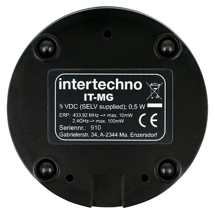 Intertechno Steuerzentrale Smart Home IT-MG (Reichweite ca.: 30 m, Ø x H: 80 x 30 mm, Mastergate App) | BAUHAUS