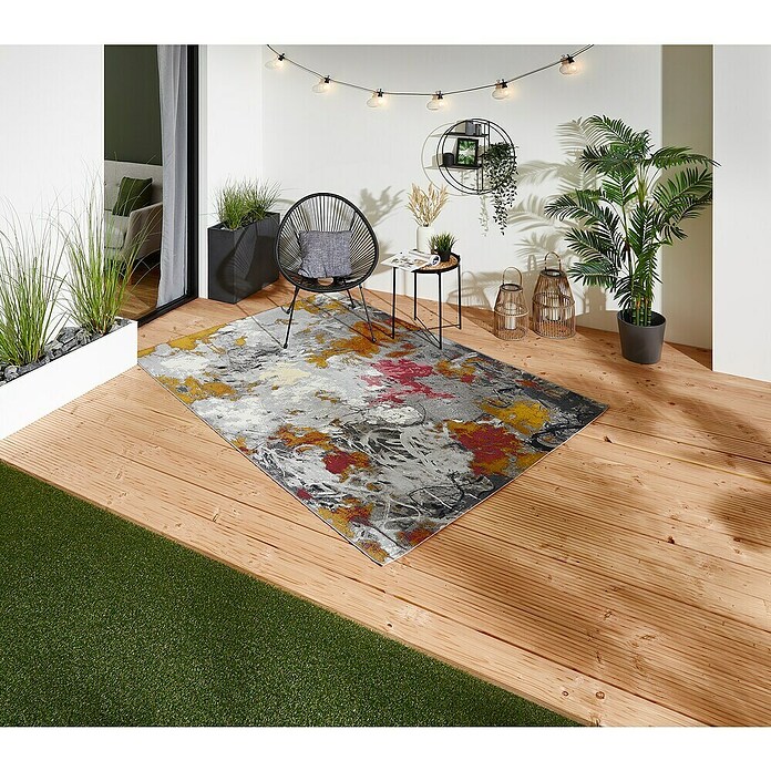 Outdoor-Teppich Portland (Grau/Bunt, 180 x 120 cm, 75 % Polypropylen, 25 % Polyester) | BAUHAUS