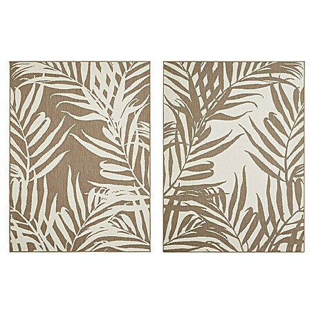 Outdoor-Teppich Wendeteppich Reno Palme (Taupe, 220 x 160 cm, 100 % Polypropylen)