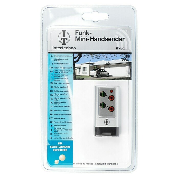 Intertechno Funk-Minihandsender ITKL-2 (Reichweite ca.: 35 m, Selbstlernend (automatisch))