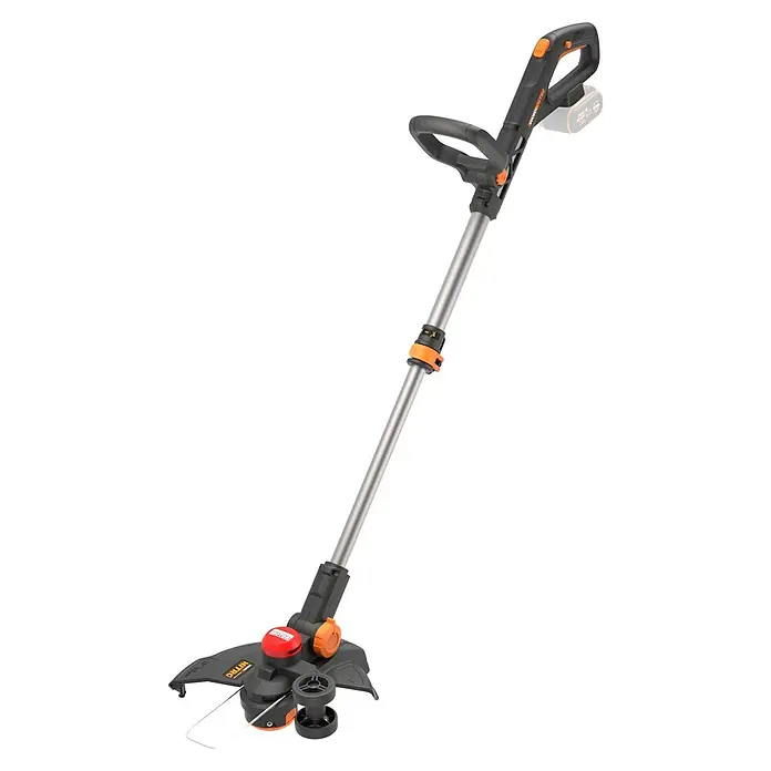 Worx PowerShare 20V Akku-Rasentrimmer WG173E.9 - 20 V, Li-Ionen, Ohne Akku, Schnittbreite Faden: 33 cm - Abbildung eines Worx Nitro Akku-Rasentrimmers. Das Gerät ist kabellos und ideal für die Gartenpflege.