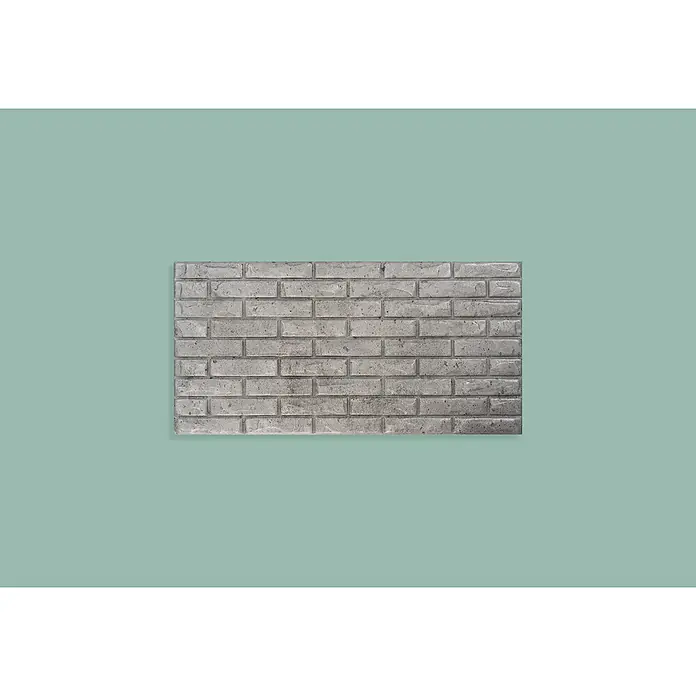 Nmc Decoflair Wandpaneel - Stone Wall Beton, 100 x 50 cm, Kunststoff - Nahaufnahme einer grauen Backsteinmauer, die eine rustikale und moderne Textur für Innenräume bietet.\n