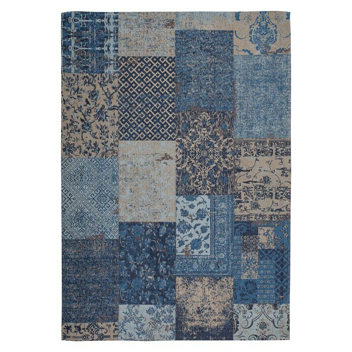 Kayoom Teppich Jacquard (Blau, L x B: 170 x 120 cm, 100 % Baumwolle)