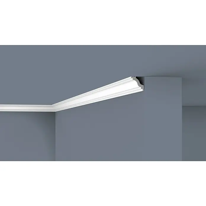 SCHÖNER WOHNEN-Kollektion Zierprofil Deckenleiste Elegant 2 - 2 m x 40 mm x 40 mm, Hochverdichtetes extrudiertes Polymer (HDPS) - Deckenleiste aus Gips im klassischen Design. Sie sorgt für einen eleganten Übergang zwischen Wand und Decke und eine stilvolle Raumgestaltung.