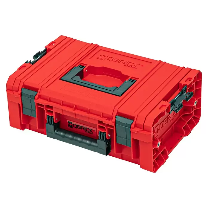 Qbrick System Maschinenkoffer Pro Technician 2.0 - L x B x H: 45 x 33,2 x 17,1 cm, Traglast: 20 kg, Polypropylen - Robuster rot-dunkelgrauer modularer Werkzeugkoffer mit integrierten Griffen und stabilen Verschlüssen, Teil des QBRICK SYSTEMS.