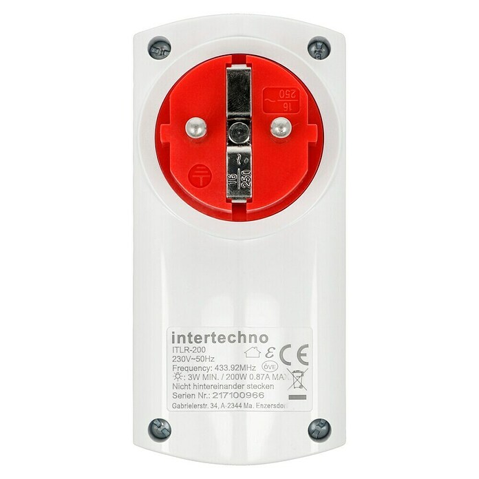 Intertechno Funk-Dimmer Zwischenstecker ITLR-200 (Max. Anschlussleistung: 200 W, 2-polige Abschaltung) | BAUHAUS