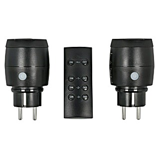 REV Funksteckdosen-Set Mini Outdoor (Schwarz, Max. Anschlussleistung: 3.680 W)