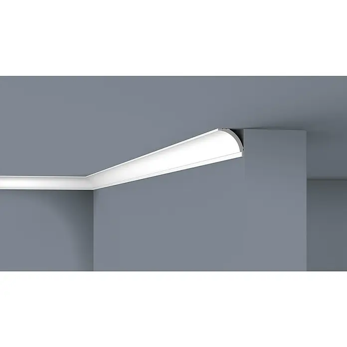 SCHÖNER WOHNEN-Kollektion Zierprofil Deckenleiste Modern 1 - 2 m x 45 mm x 45 mm, Hochverdichtetes extrudiertes Polymer (HDPS) - Elegante weiße Zierleiste schmückt die Ecke zwischen Wand und Decke und verleiht dem Raum einen modernen Akzent.
