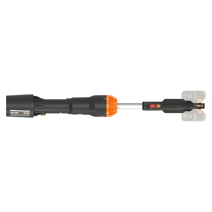 Worx PowerShare 20V Akku-Laubbläser WG585E.9 - 40 V, Ohne Akku, Blasgeschwindigkeit: 266 km/h, Blasleistung: 1.053 m³/h - Akkubetriebener Laubbläser, 40V mit variabler Luftstromsteuerung und zwei 20V Power Share Pro Akkus.