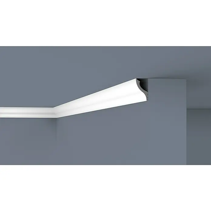 SCHÖNER WOHNEN-Kollektion Lichtleiste Modern 2 - L x B x H: 2 m x 80 mm x 52 mm - Elegante weiße Zierleiste, die die Wand verschönert und einen Hauch von Raffinesse in den Raum bringt. Perfekt für stilvolle Innenräume.