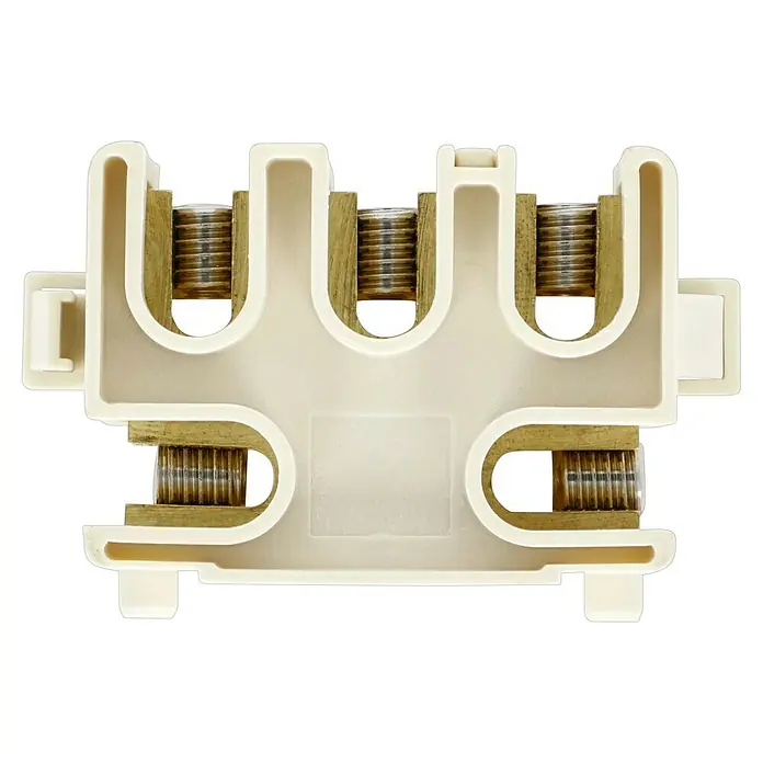 Cellpack Gelmuffe - Geeignet für: Max. 5 x 6 mm² - Nahaufnahme einer Federklemme, einem wichtigen Bauteil für sichere elektrische Verbindungen in Geräten und Anlagen.