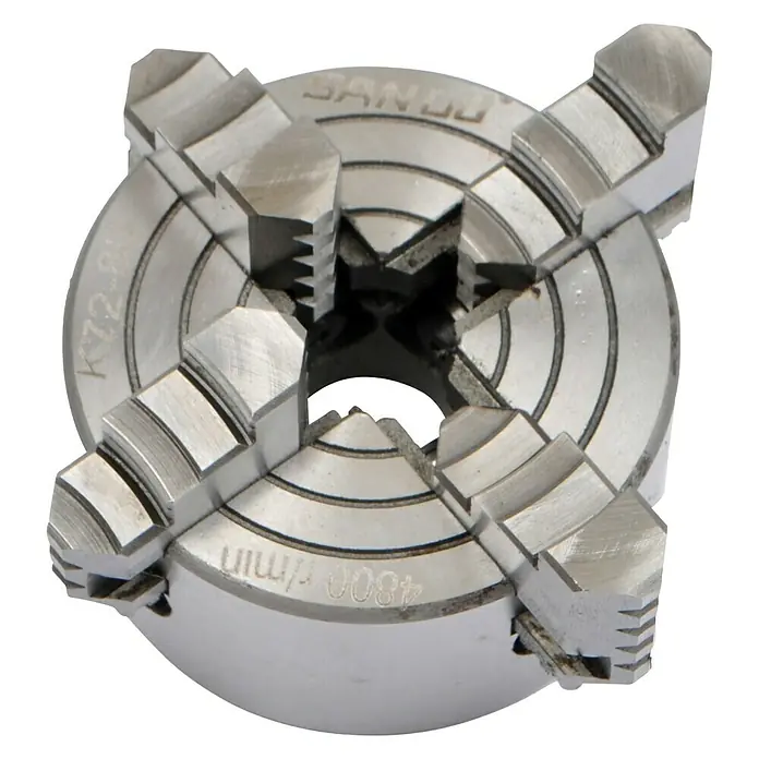 Rotwerk Planscheibe - Passend für: Rotwerk Drehmaschinen EDM 300 DS/350 DR - Metall-Drehbankfutter mit vier Backen für präzise Werkstückspannung. Ideal für anspruchsvolle Drehbearbeitungen.