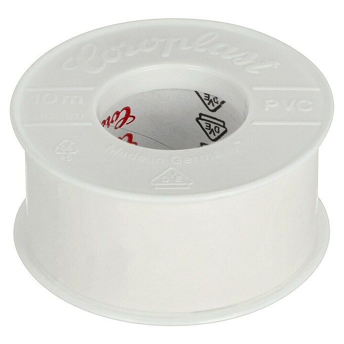 Coroplast Cinta aislante de PVC (10 m x 25 mm, Blanco)