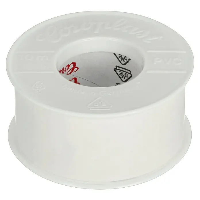 Coroplast PVC-Isolierband - 10 m x 25 mm, Weiß - Weiße Rolle Coroplast PVC-Isolierband, 10 m Länge, für elektrische Installationen und Reparaturen, zuverlässig und sicher.
