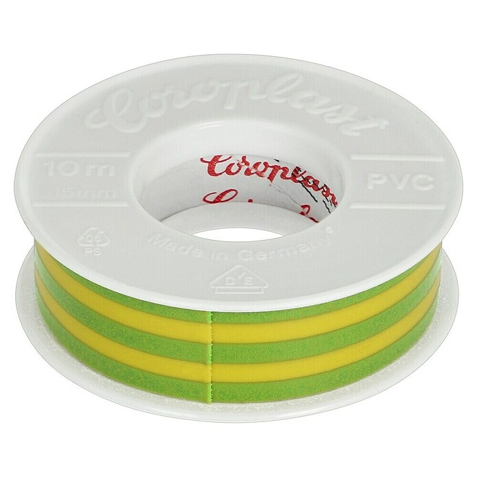 UniTEC Cinta aislante (Verde/Amarillo, 10 m x 15 mm x 0,15 mm)