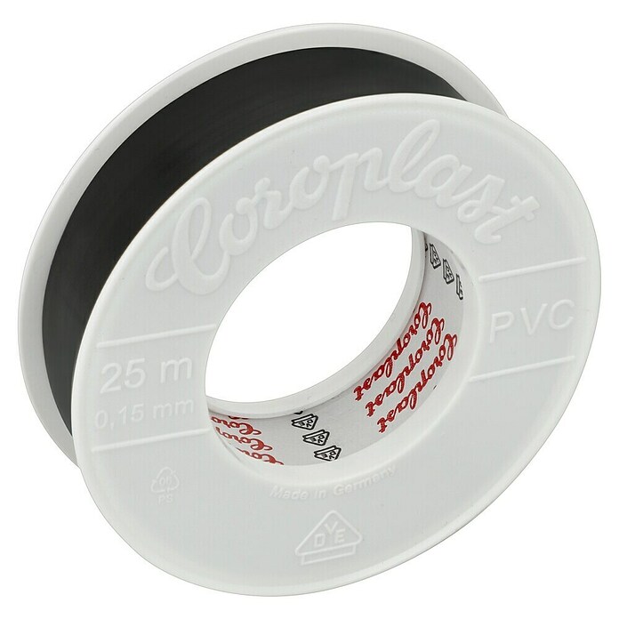 Coroplast PVC-Isolierband (25 m x 25 mm, Schwarz)