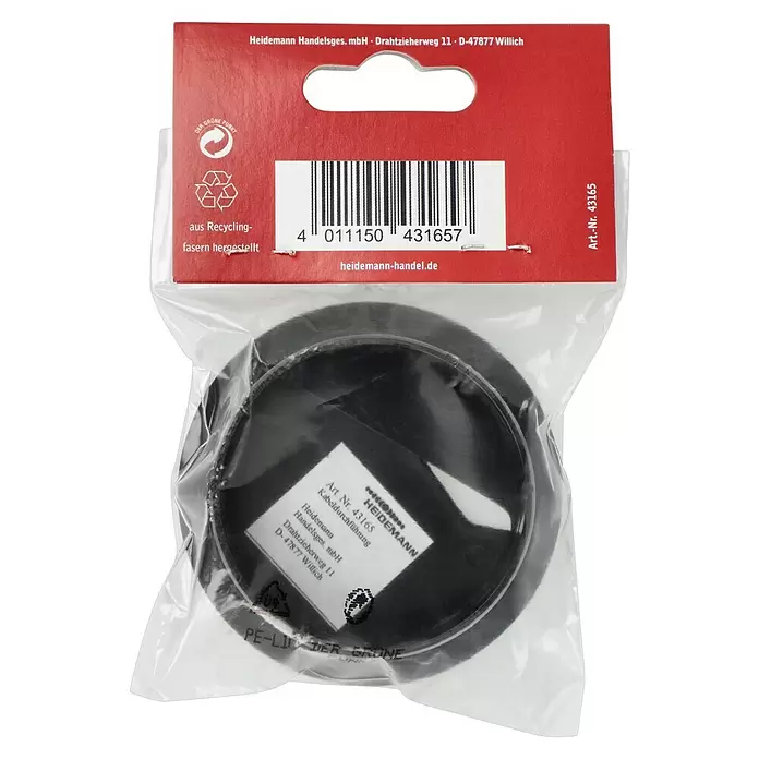 Kabeldurchführung - Schwarz, Durchmesser: 60 mm - Verpackte schwarze Kabeldurchführung für die Kabelführung.