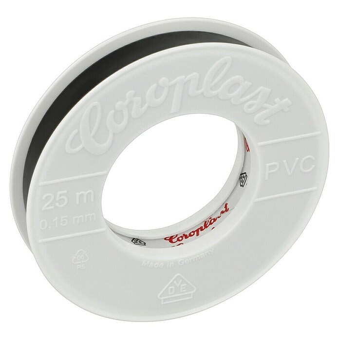 Coroplast PVC-Isolierband (25 m x 15 mm, Schwarz)