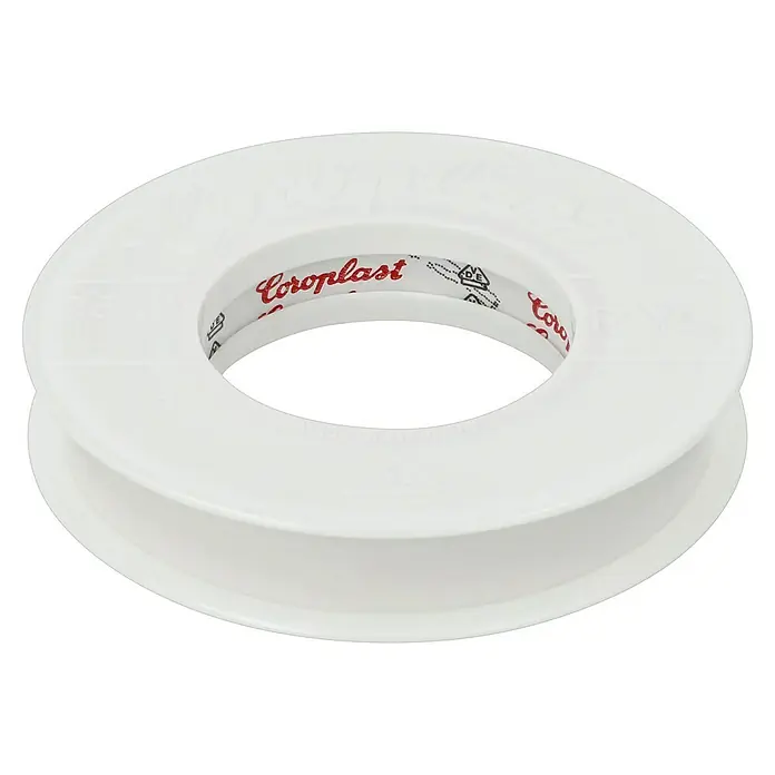 Coroplast Isolierband - Weiß, 25 m x 15 mm x 0,15 mm - Eine Rolle Coroplast Isolierband, die in jeder Werkzeugkiste unverzichtbar ist, für Isolierungs- und Reparaturarbeiten.