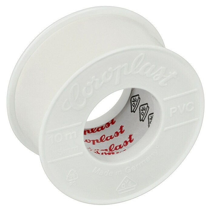 Coroplast Cinta aislante de PVC (10 m x 25 mm, Blanco)