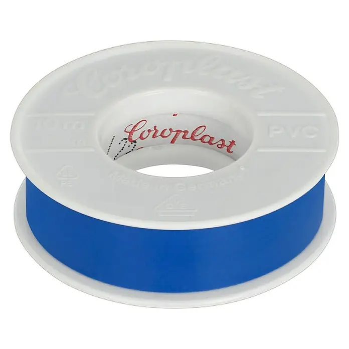 Coroplast PVC-Isolierband - 10 m x 15 mm, Blau - Eine Rolle blaues Coroplast PVC-Isolierband, ideal für elektrische Anwendungen und Reparaturen.