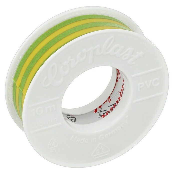 UniTEC Cinta aislante (Verde/Amarillo, 10 m x 15 mm x 0,15 mm)
