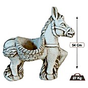 Figura decorativa Burro con Cesta (Altura: 54 cm, Blanco viejo)
