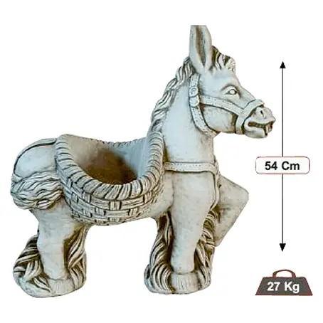 Figura decorativa Burro con Cesta
