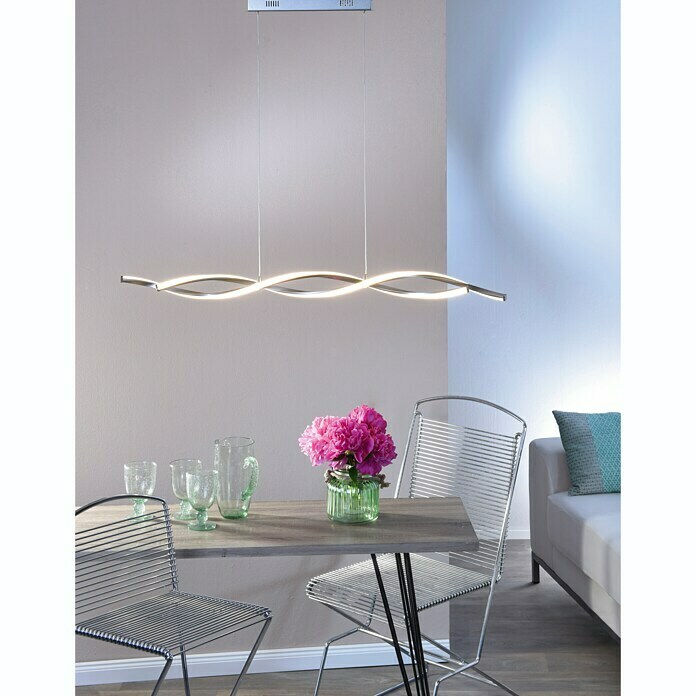 Paul Neuhaus Polina LED-Pendelleuchte (2 x 10,2 W, Höhenverstellbar: 40 - 140 cm, Stahl, Warmweiß)