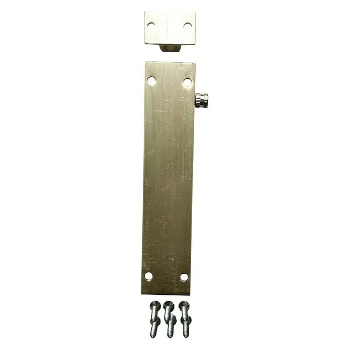 Cerradura adicional para ventanas - Largo: 150 mm, Aluminio, Plateado - Receptor de bloqueo de puerta con tornillos. El producto es de metal y de alta calidad.