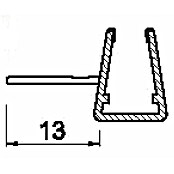 Perfil de sellado de cruce (L x An x Al: 200 x 3 x 3 cm)