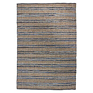 Kayoom Flachgewebeteppich Sienna 100 (Blau, 290 x 200 cm, 100% Jute / Baumwolle)