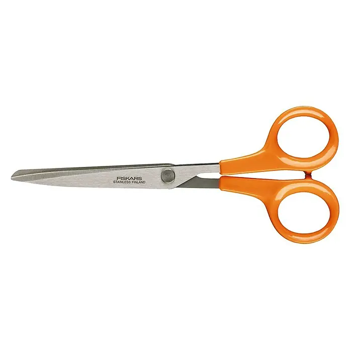 Fiskars Tijera universal Premium - Largo: 17 cm, Acero inoxidable - Tijeras naranjas Fiskars, conocidas por su calidad y durabilidad, perfectas para oficina y hogar.